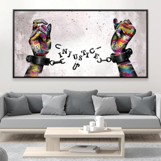 Bold Graffiti Chains Artwork - Expressive Oil Painting on Canvas for Modern Decor