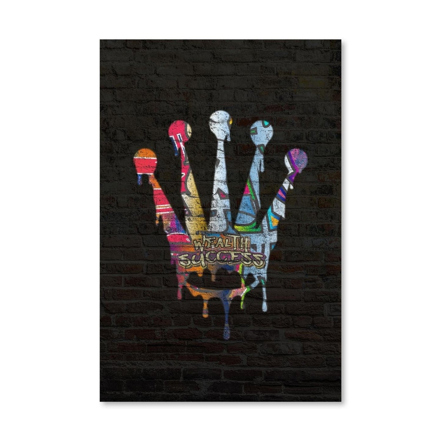 Vibrant Graffiti Crown Oil Painting for Modern Home Décor and Artistic Style