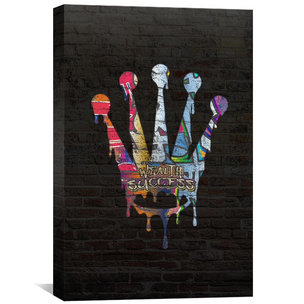 Vibrant Graffiti Crown Oil Painting for Modern Home Décor and Artistic Style