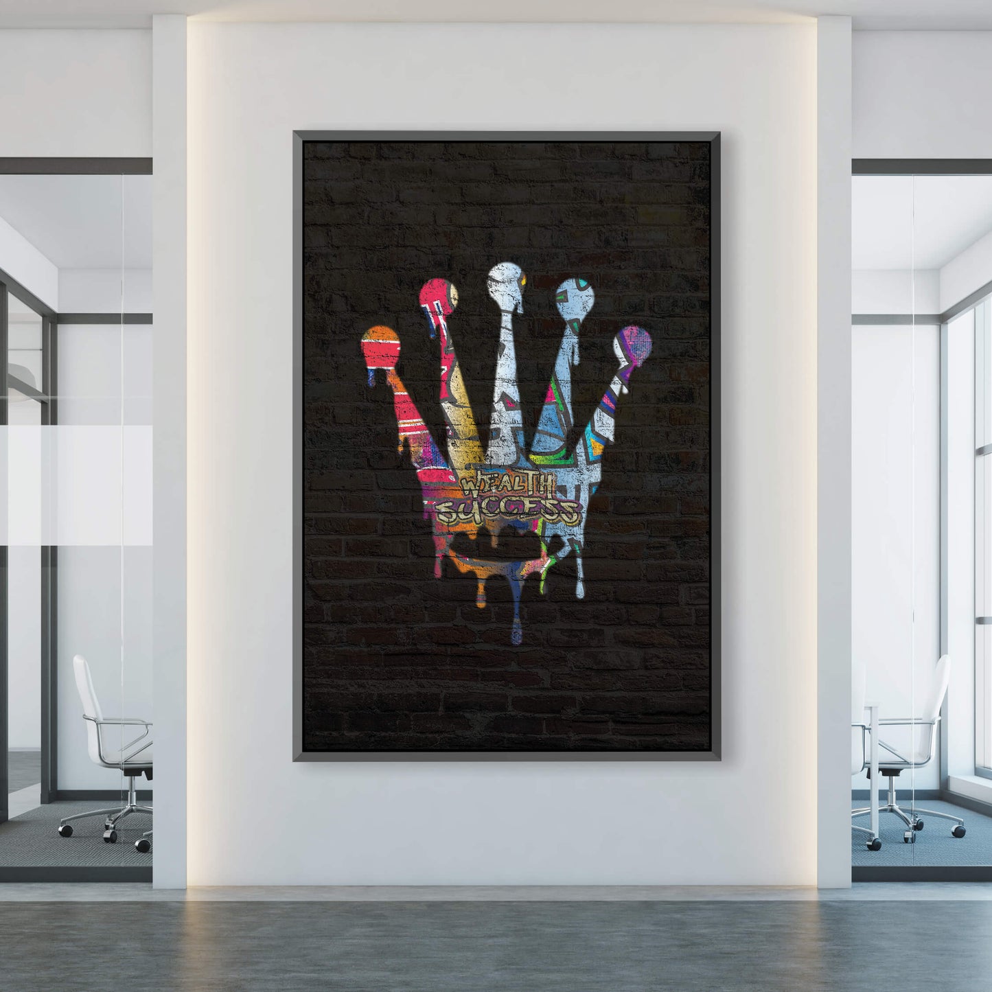 Vibrant Graffiti Crown Oil Painting for Modern Home Décor and Artistic Style