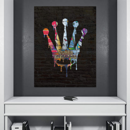 Vibrant Graffiti Crown Oil Painting for Modern Home Décor and Artistic Style