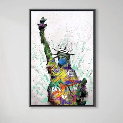 Vibrant Liberty Canvas with Graffiti Style - Modern Art for Your Home