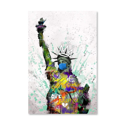 Vibrant Liberty Canvas with Graffiti Style - Modern Art for Your Home