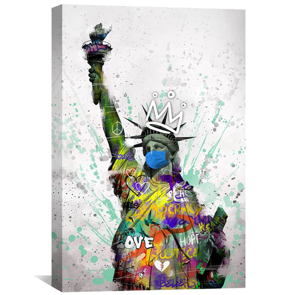 Vibrant Liberty Canvas with Graffiti Style - Modern Art for Your Home