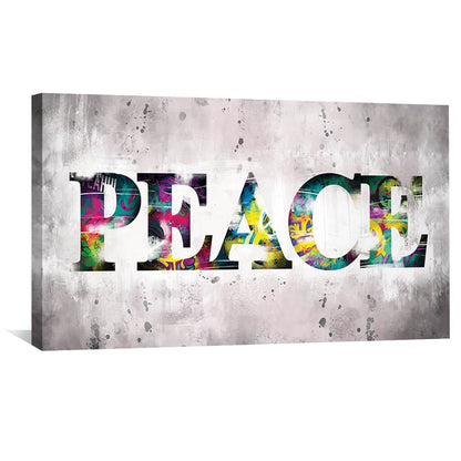 Vibrant Peace Graffiti Art Oil Painting for Modern Home Decor