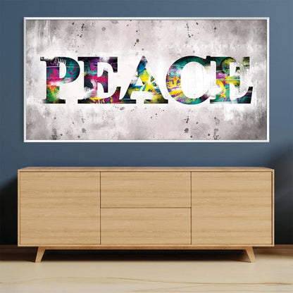 Vibrant Peace Graffiti Art Oil Painting for Modern Home Decor