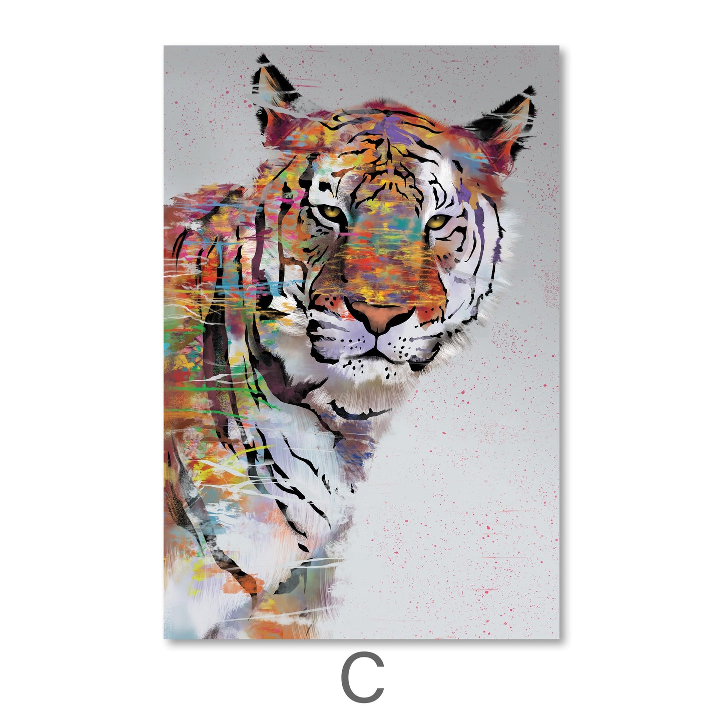 Vibrant Abstract Tiger Art Triptych - Colorful Canvas Wall Decor