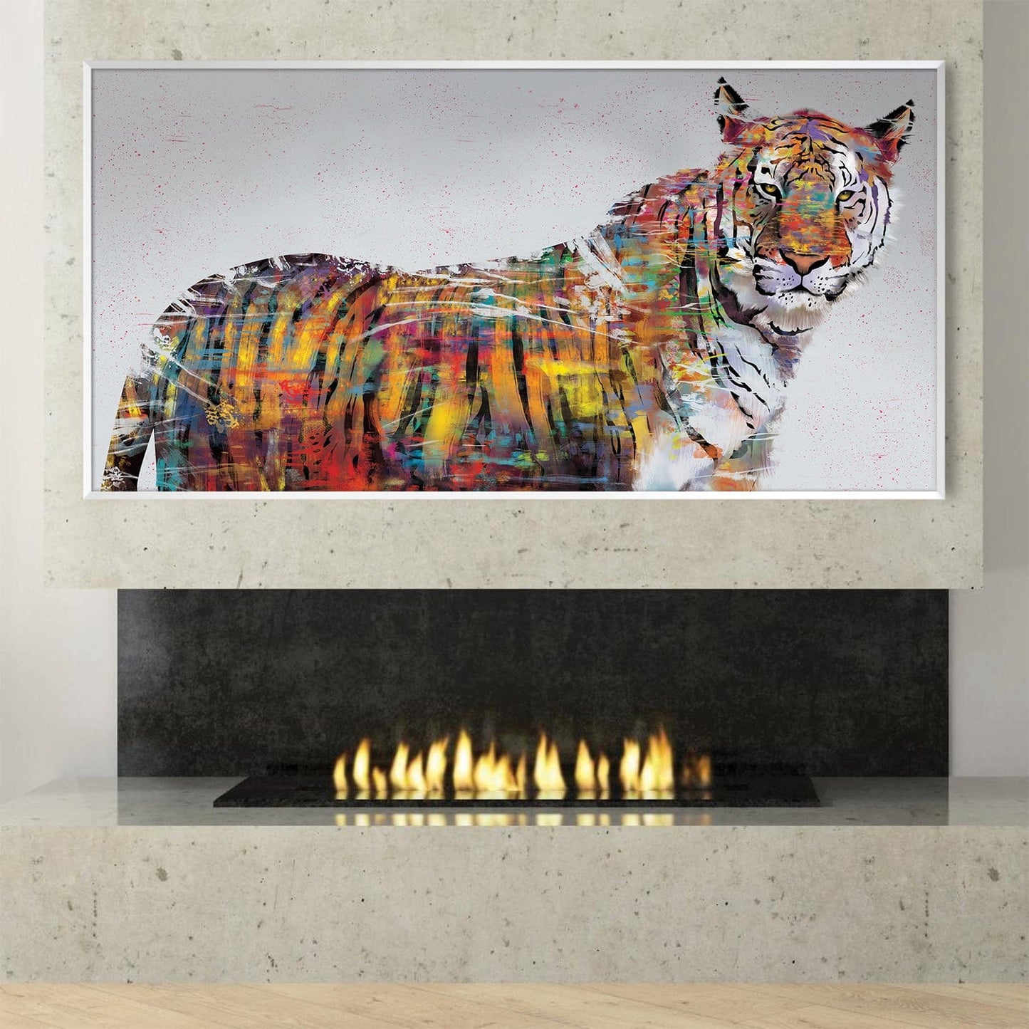 Vibrant Tiger Oil Painting - Colorful Canvas Wall Art for Modern Decor