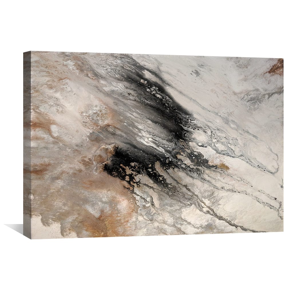 Abstract Granite Oil Painting in Warm Earth Tones for Modern Home Decor