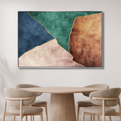 Abstract Green and Blue Oil Painting - Modern Canvas Wall Art for Unique Decor