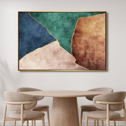 Abstract Green and Blue Oil Painting - Modern Canvas Wall Art for Unique Decor