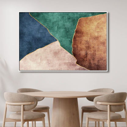 Abstract Green and Blue Oil Painting - Modern Canvas Wall Art for Unique Decor