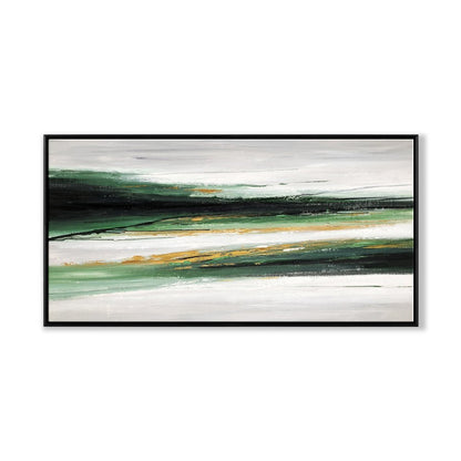 Serene Green Landscape Abstract Oil Painting for Modern Home Decor