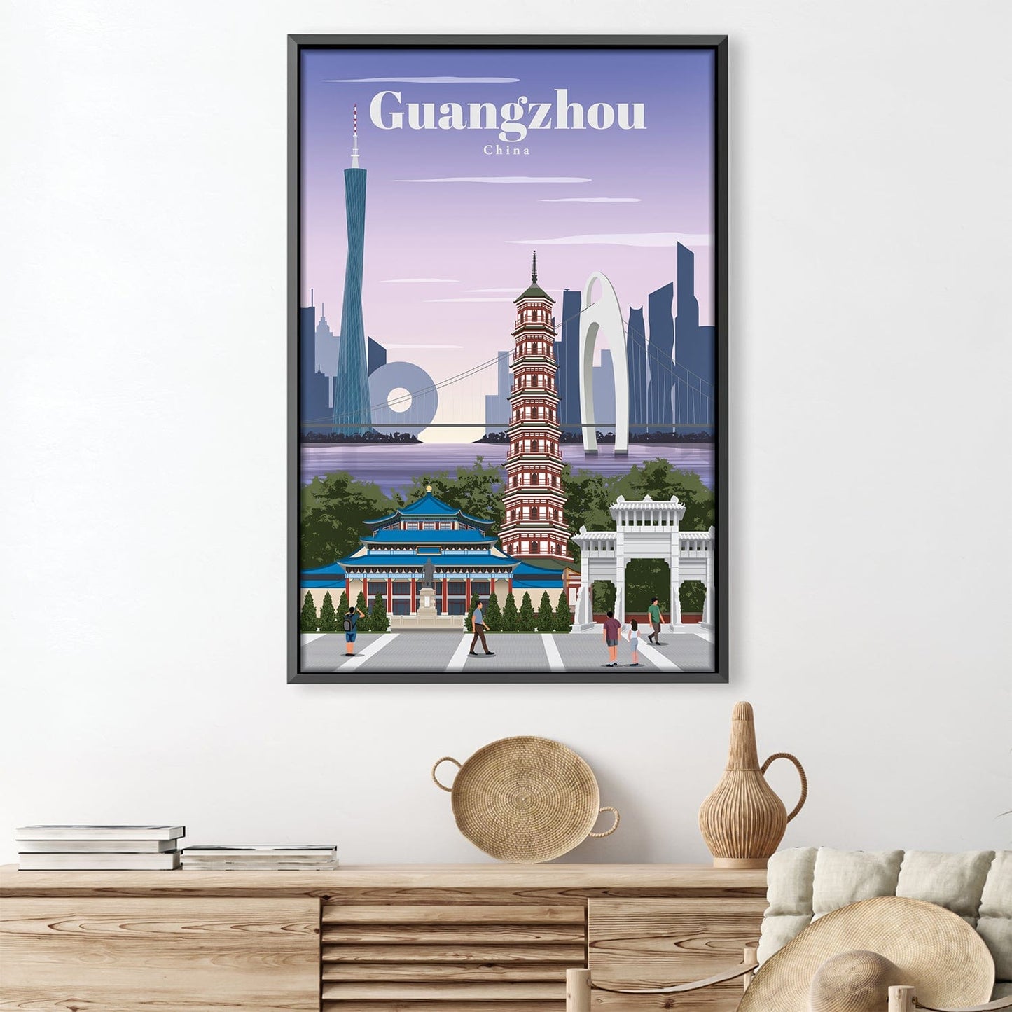 Vibrant Guangzhou Cityscape Oil Painting - Modern Chinese Art