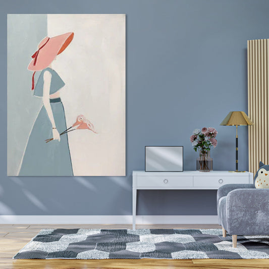 Elegant Woman in Hat - Contemporary Oil Painting for Modern Home Décor