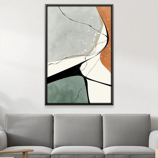 Abstract Oil Painting in Soothing Earth Tones for Elegant Home Decor