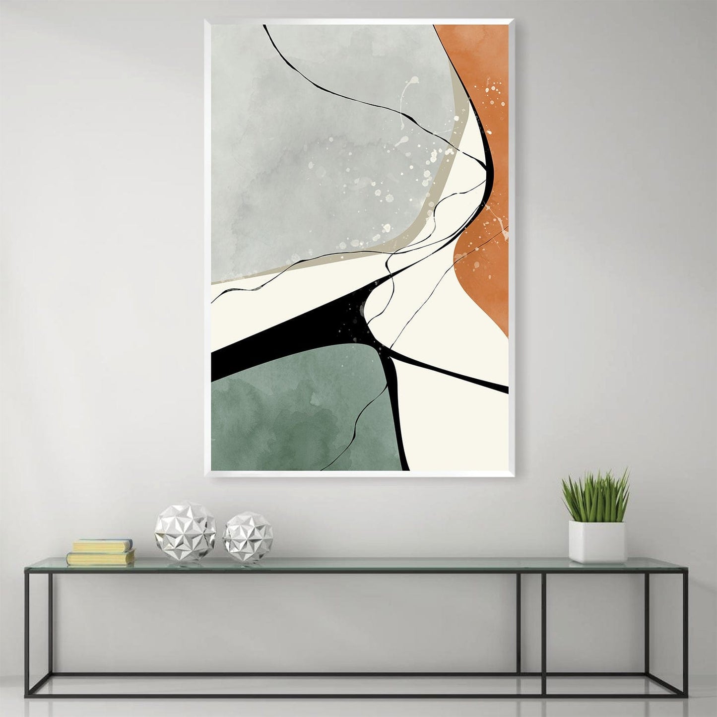 Abstract Oil Painting in Soothing Earth Tones for Elegant Home Decor
