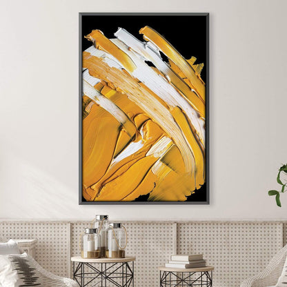 Vibrant Abstract Yellow and White Oil Painting for Contemporary Home Decor