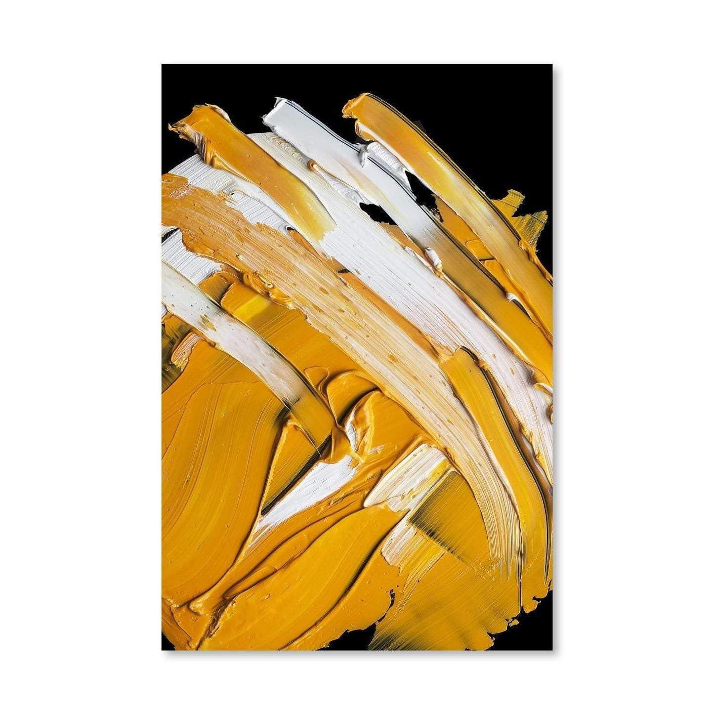 Vibrant Abstract Yellow and White Oil Painting for Contemporary Home Decor