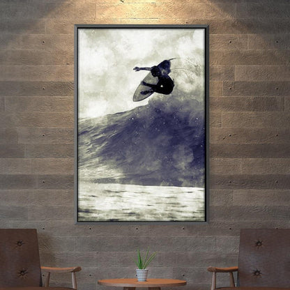Dynamic Hawaiian Surf Scene – Stunning Oil Painting for Beach Lovers