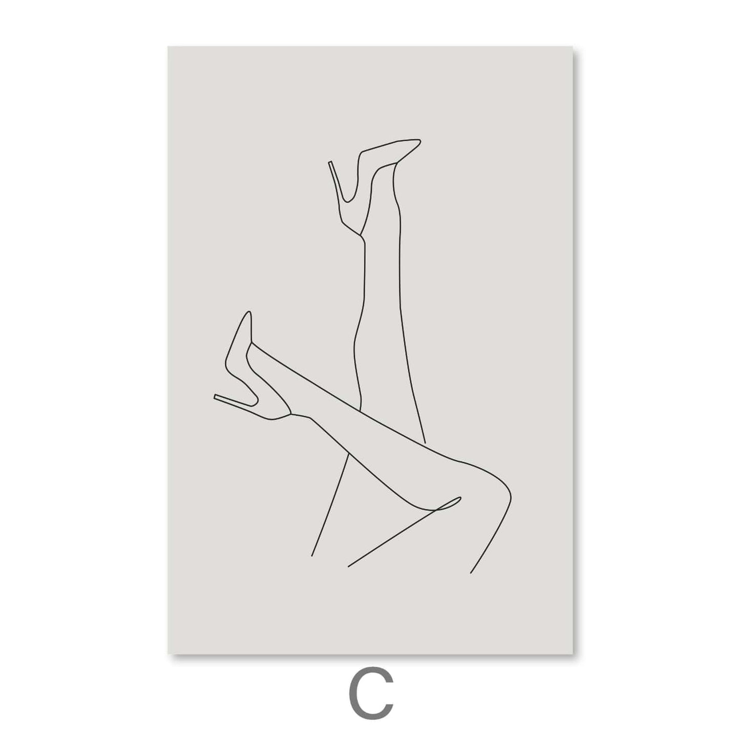 Elegant High Heels Art: Modern Minimalist Line Drawing for Stylish Home Decor