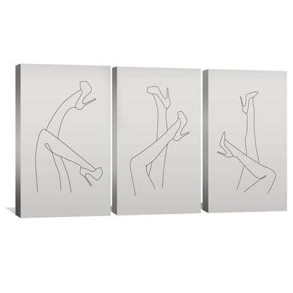Elegant High Heels Art: Modern Minimalist Line Drawing for Stylish Home Decor