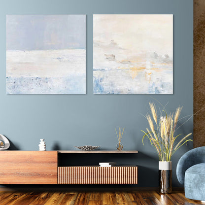 Serene Abstract Landscape Oil Painting for Modern Home Decor