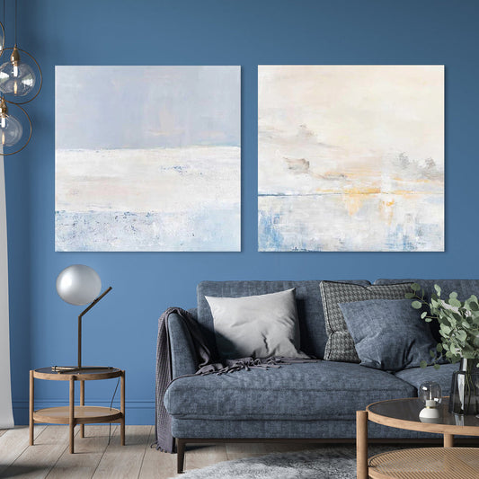 Serene Abstract Landscape Oil Painting for Modern Home Decor