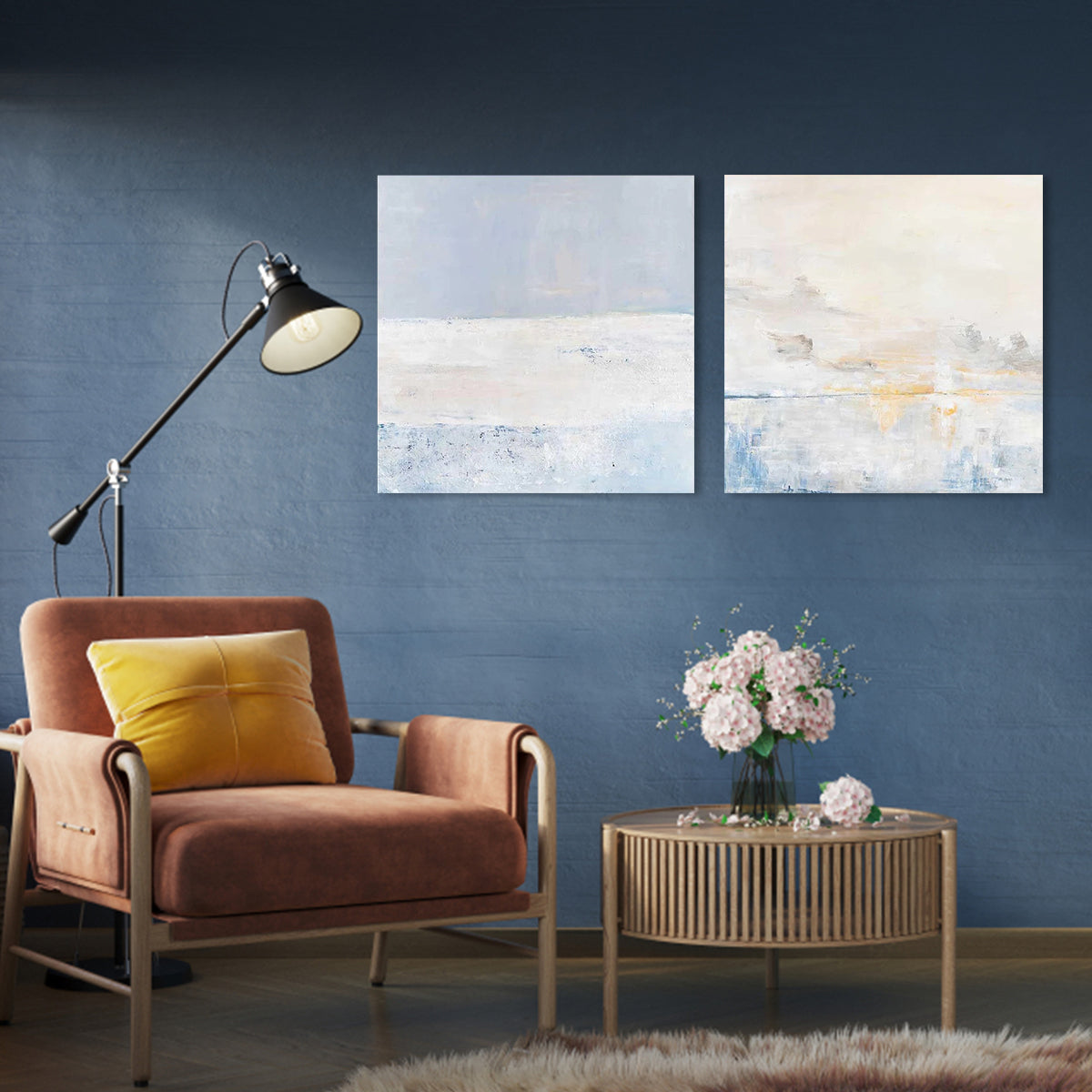 Serene Abstract Landscape Oil Painting for Modern Home Decor