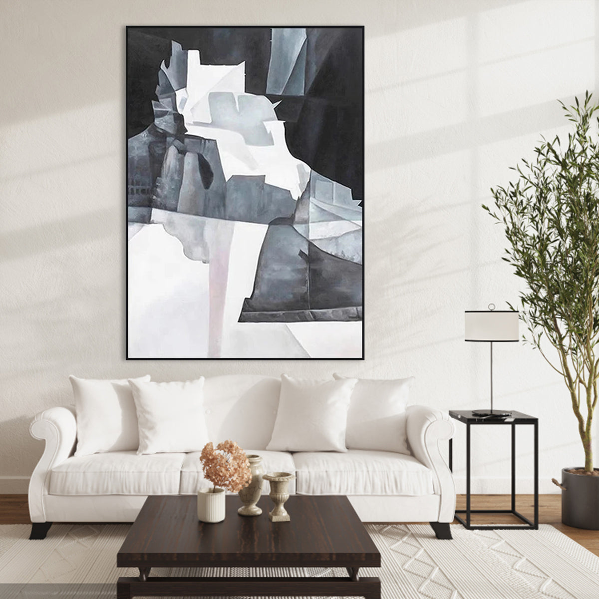 Mystical Urban Landscapes: Abstract Oil Painting of a Hidden Cityscape