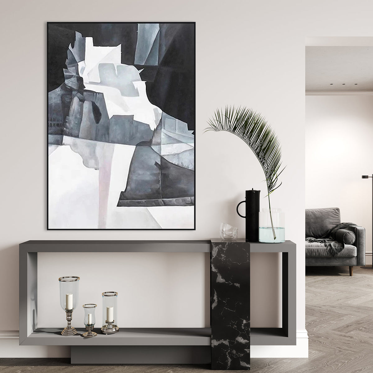 Mystical Urban Landscapes: Abstract Oil Painting of a Hidden Cityscape