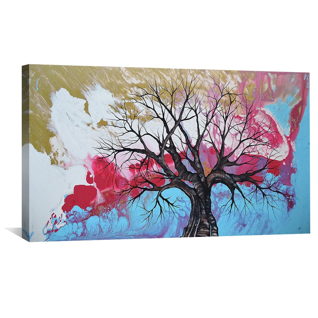 Vibrant Tree of Life Oil Painting - Modern Abstract Art for Home Decor