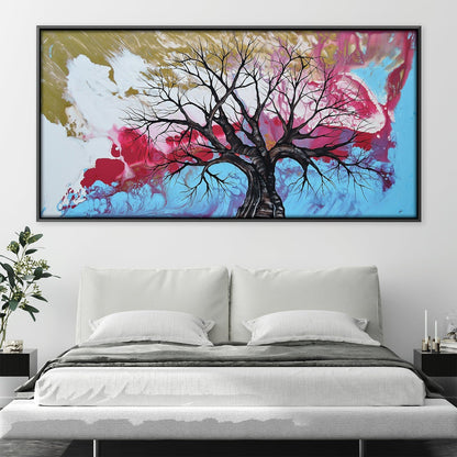 Vibrant Tree of Life Oil Painting - Modern Abstract Art for Home Decor