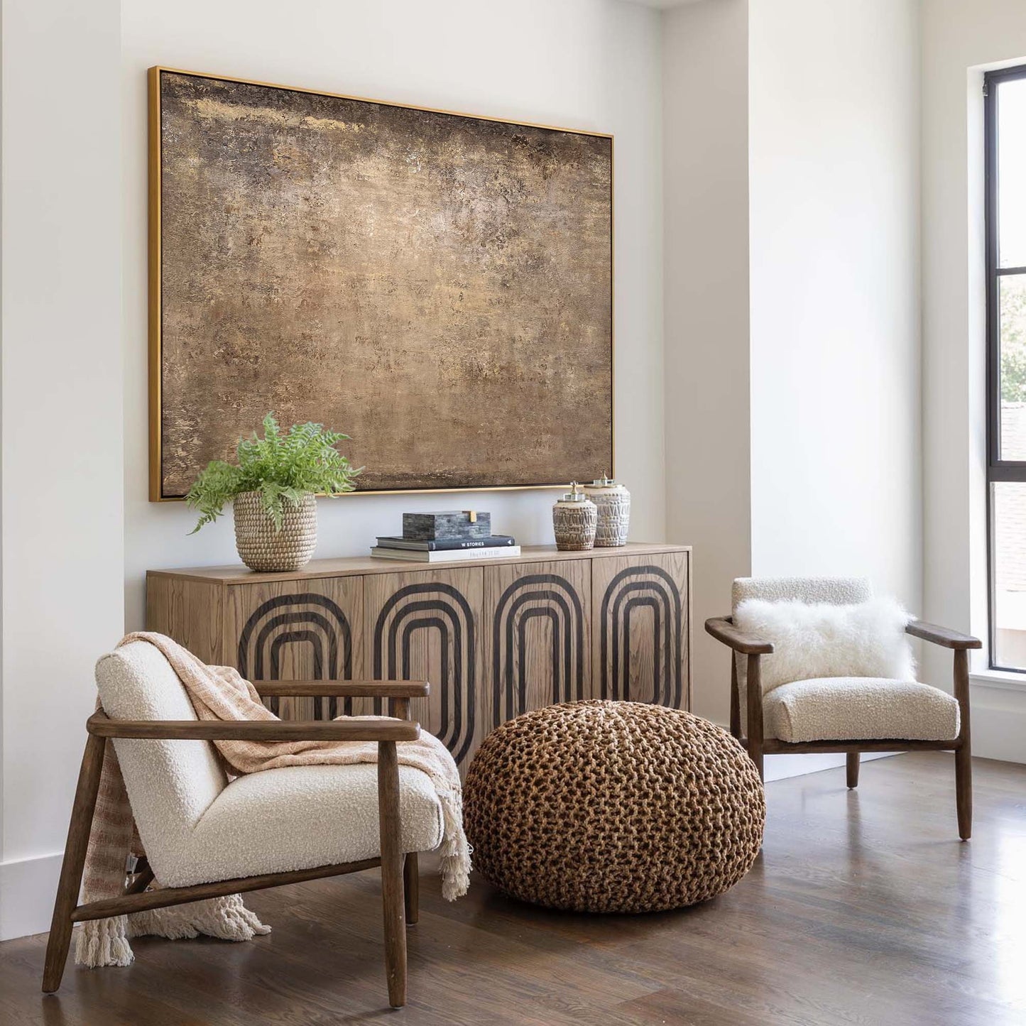 Elegant Minimalist Abstract Oil Painting for Modern Home Decor