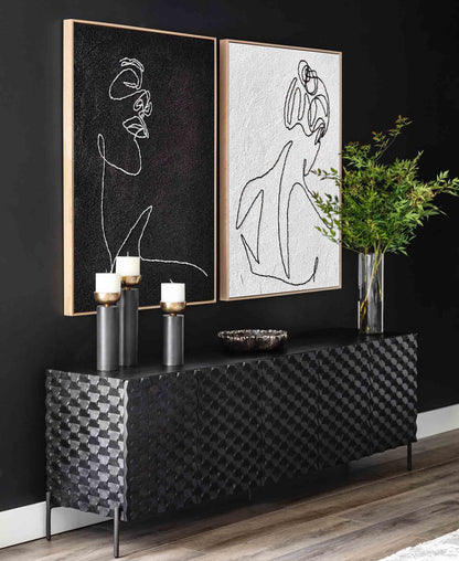 Contemporary Minimalist Line Art of Elegant Figures for Modern Home Decor