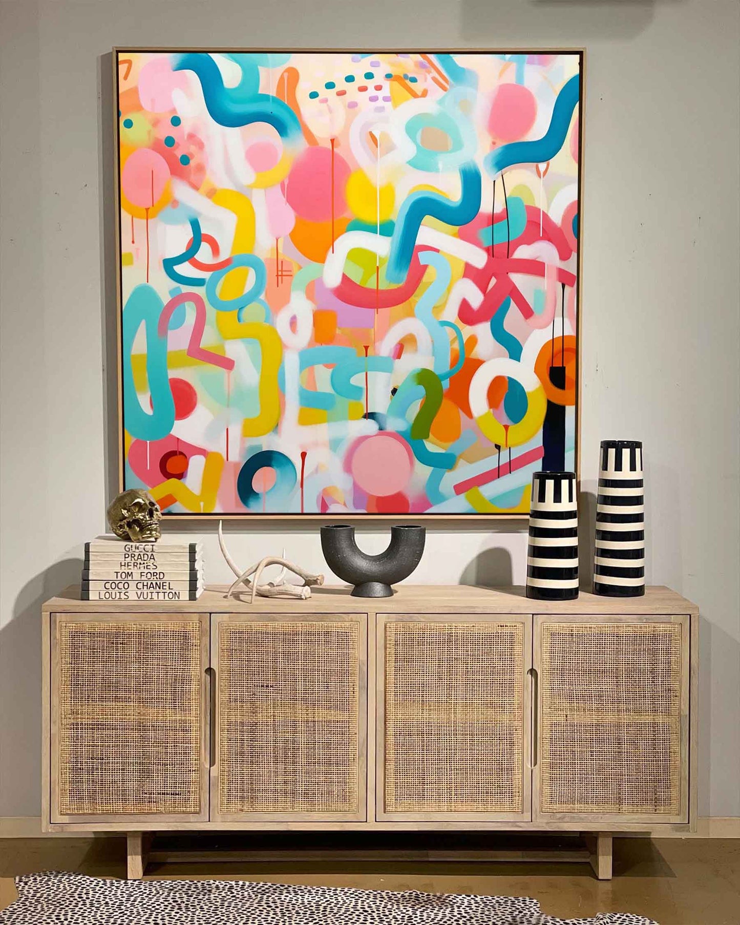 Vibrant Abstract Oil Painting for Modern Home Decor