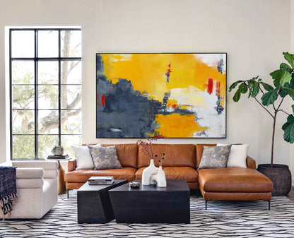 Vibrant Abstract Oil Painting with Bold Colors for Modern Home Decor