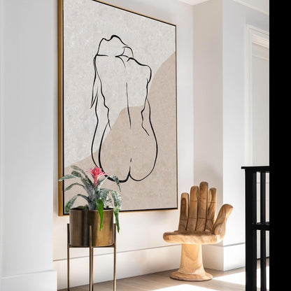 Elegant Beige Minimalist Abstract Oil Painting for Modern Home D√©cor