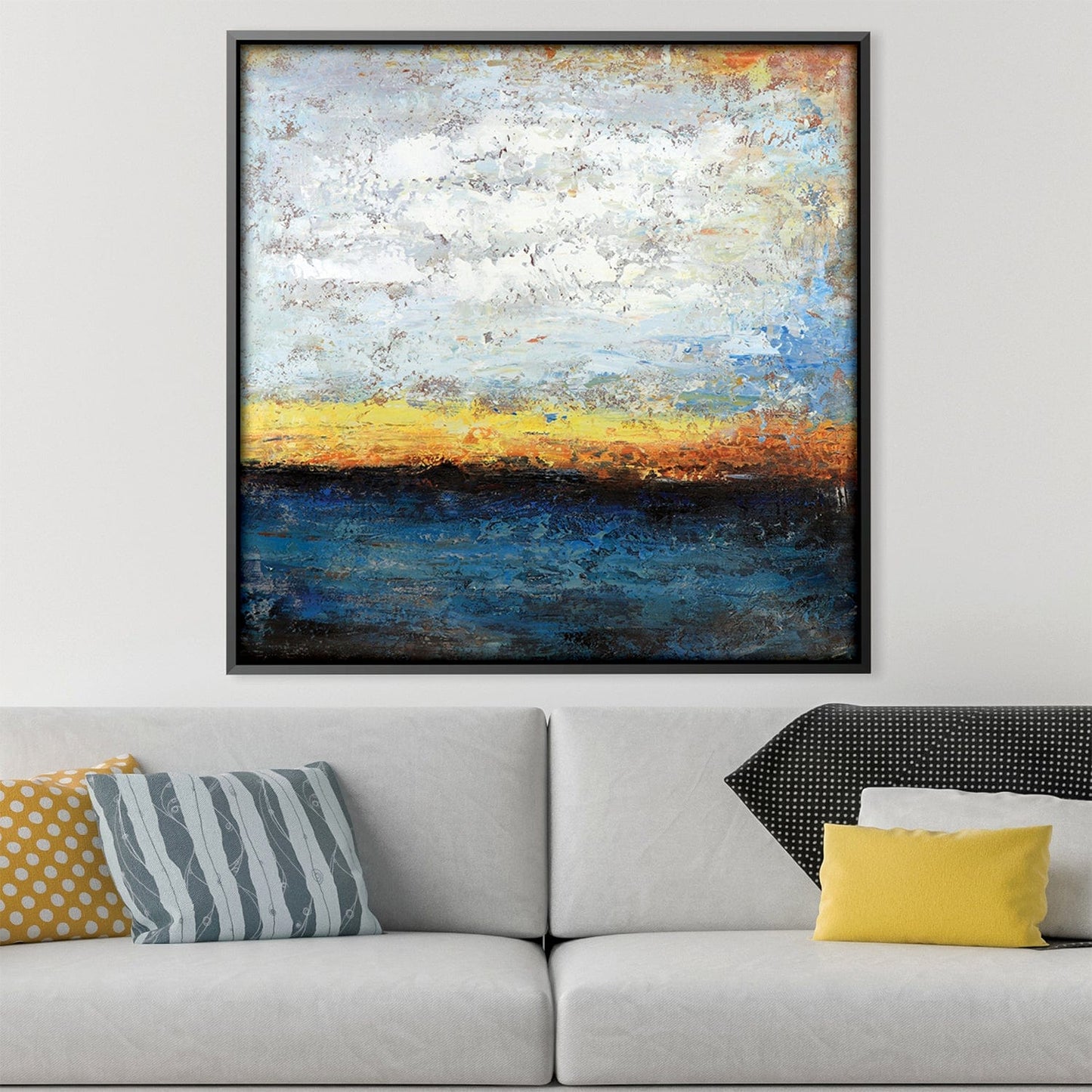 Stunning Abstract Oil Painting of Dynamic Sky and Ocean Landscape