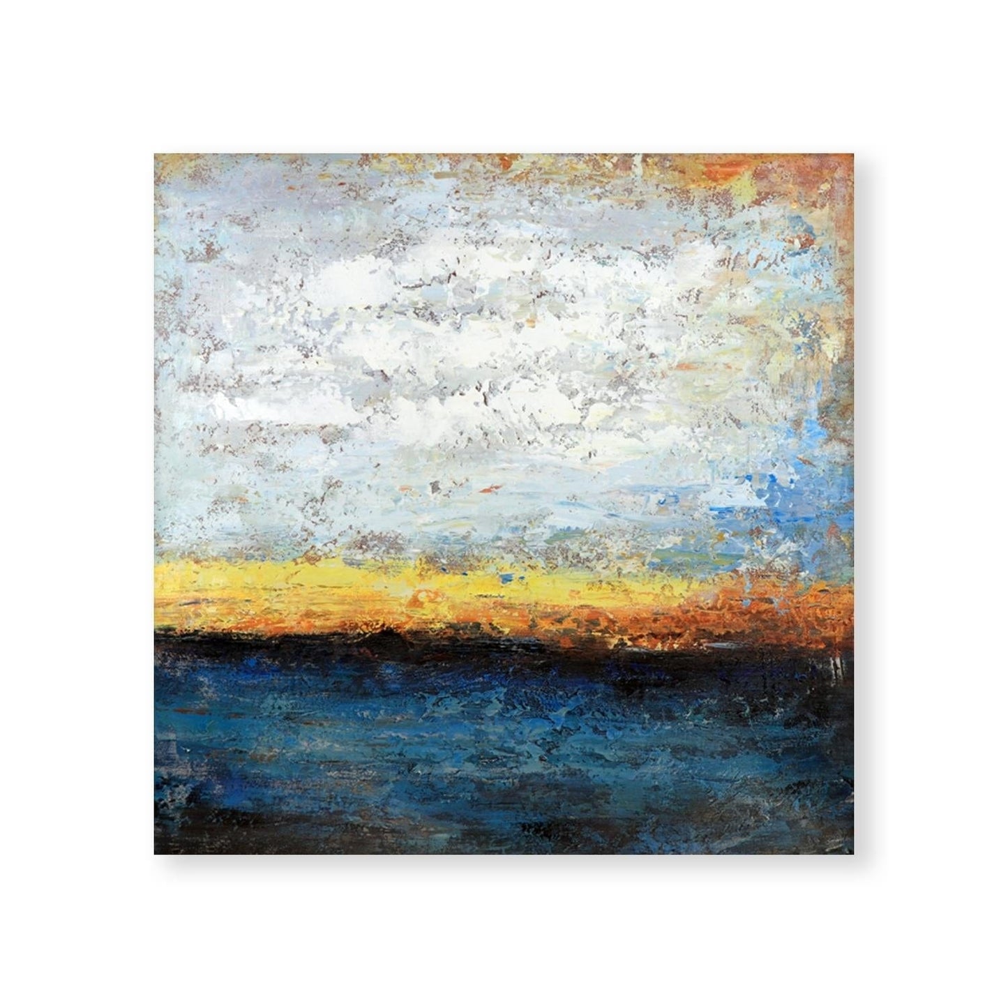 Stunning Abstract Oil Painting of Dynamic Sky and Ocean Landscape
