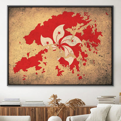 Vibrant Hong Kong Map Art: Stunning Oil Painting for Modern Interiors