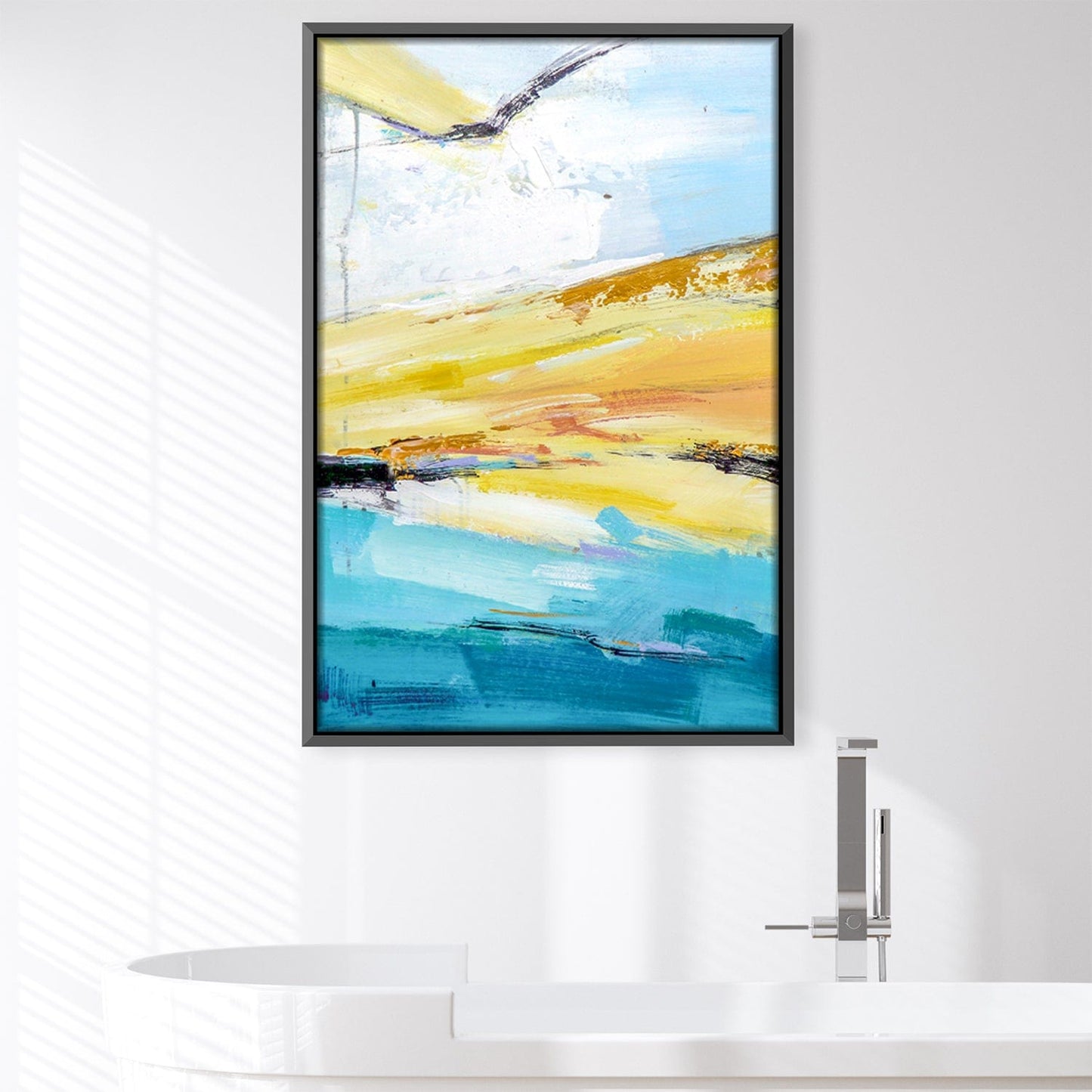 Vibrant Horizon Abstract Oil Painting for Contemporary Home Decor