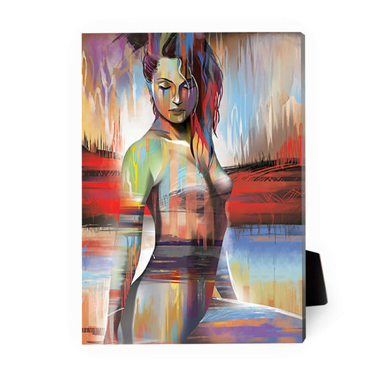 Vibrant Horizon Woman Abstract Oil Painting for Modern Decor