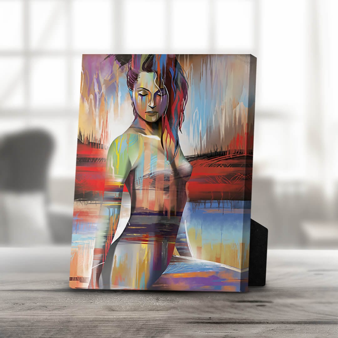 Vibrant Horizon Woman Abstract Oil Painting for Modern Decor