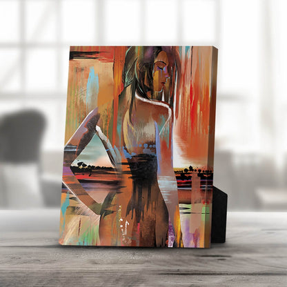 Vibrant Horizon Woman Oil Painting - Abstract Artistic Canvas Decor