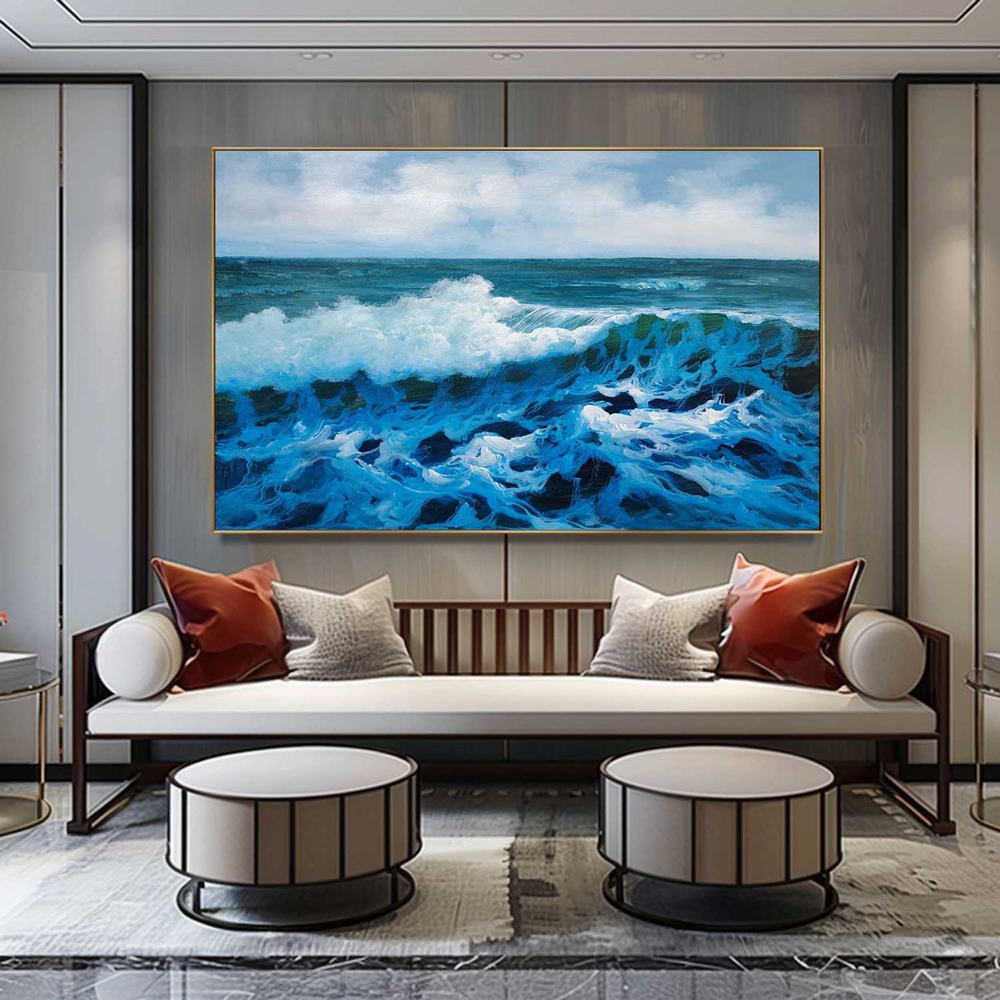 Stunning Hyperrealistic Ocean Waves Oil Painting for Art Lovers