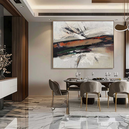 Abstract Wabi-Sabi Oil Painting for Modern Home Decor and Art Lovers