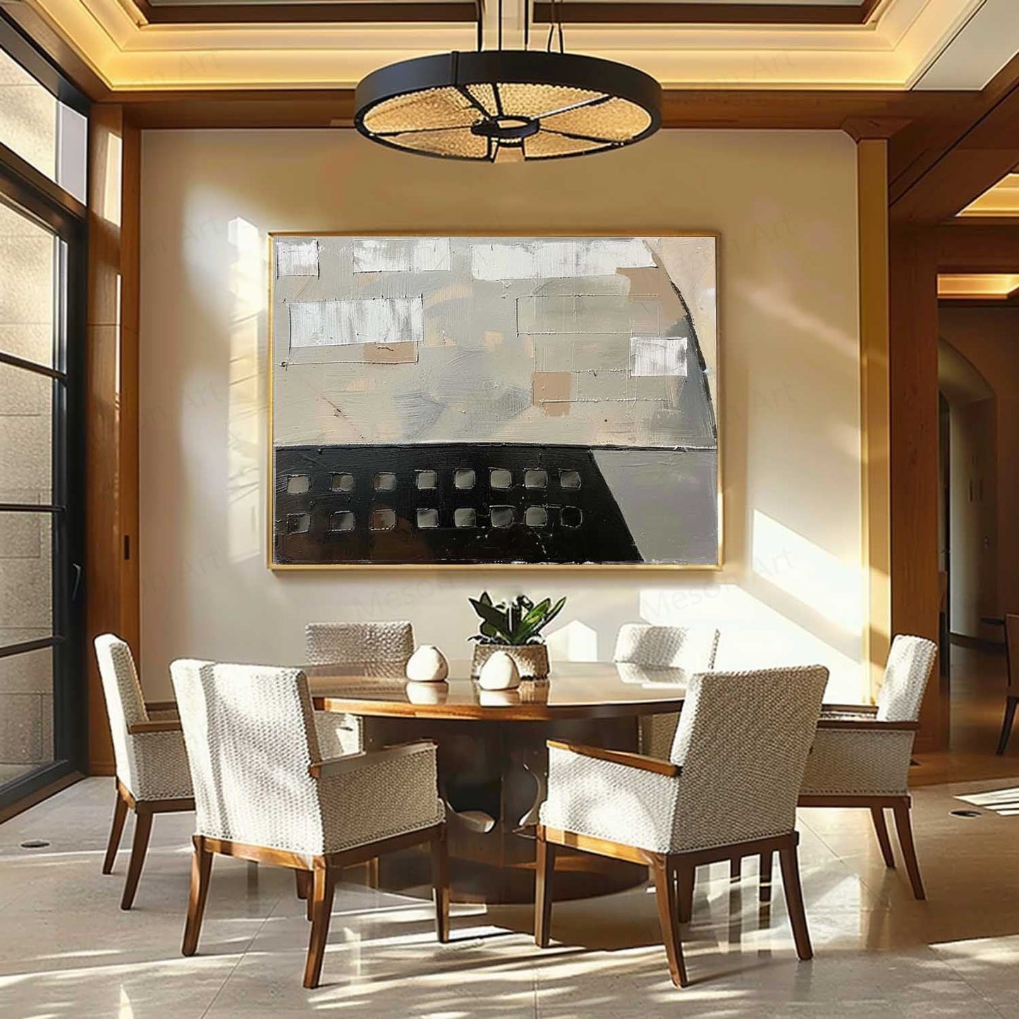 Minimalist Wabi-Sabi Oil Painting for Modern Home Decor