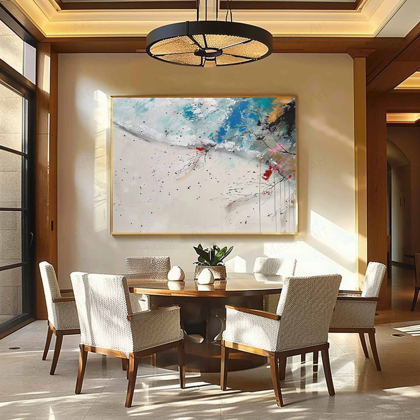 Abstract Landscape Oil Painting with Vibrant Colors and Textured Brushstrokes
