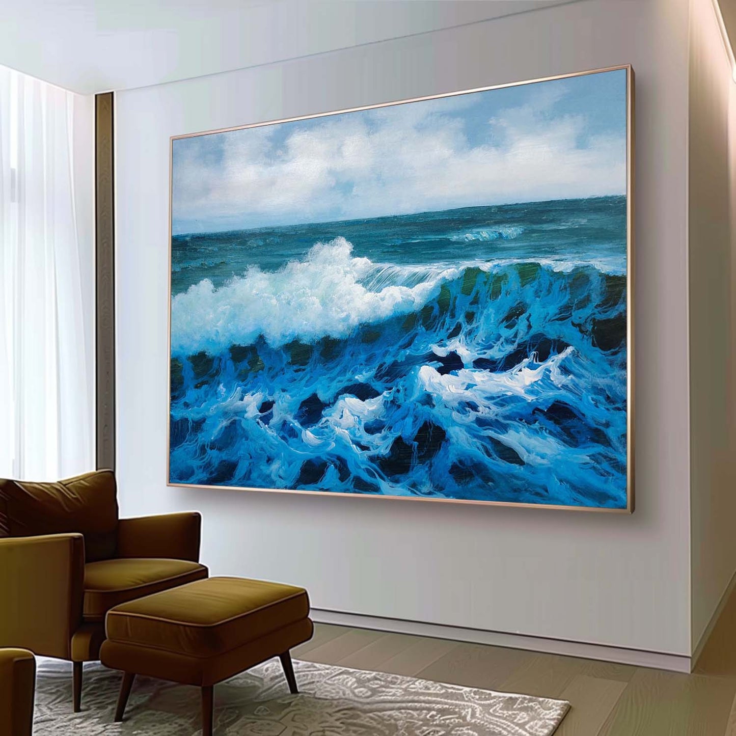 Stunning Hyperrealistic Ocean Waves Oil Painting for Art Lovers